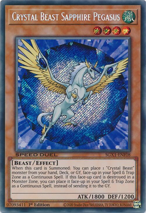 Crystal Beast Sapphire Pegasus [SGX1-ENF08] Secret Rare