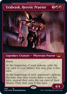 Urabrask, Heretic Praetor (Showcase Art Deco Foil Etched) [Streets of New Capenna]