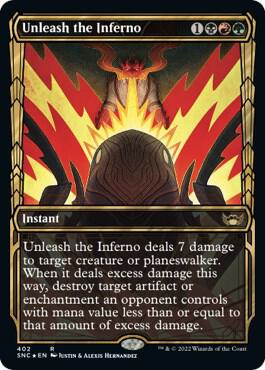 Unleash the Inferno (Showcase Golden Age Gilded Foil) [Streets of New Capenna]