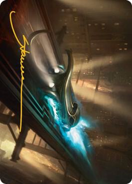 Run Out of Town Art Card (Gold-Stamped Signature) [Streets of New Capenna Art Series]