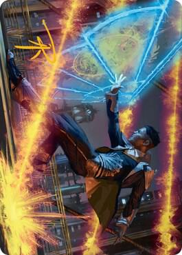 Wingshield Agent Art Card (Gold-Stamped Signature) [Streets of New Capenna Art Series]