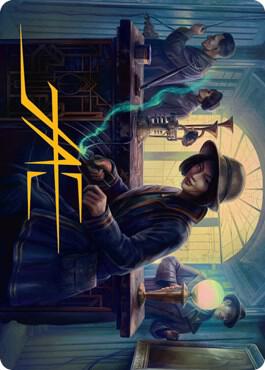 Wiretapping Art Card (Gold-Stamped Signature) [Streets of New Capenna Art Series]