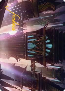 Skybridge Towers Art Card (Gold-Stamped Signature) [Streets of New Capenna Art Series]