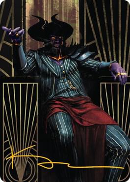 Ob Nixilis, the Adversary 2 Art Card (Gold-Stamped Signature) [Streets of New Capenna Art Series]