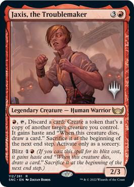 Jaxis, the Troublemaker (Promo Pack) [Streets of New Capenna Promos]