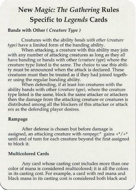 Legends Rules Card [Legends Tokens]