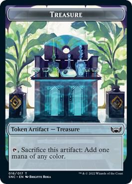 Treasure (016) // Wizard Double-Sided Token [Streets of New Capenna Tokens]