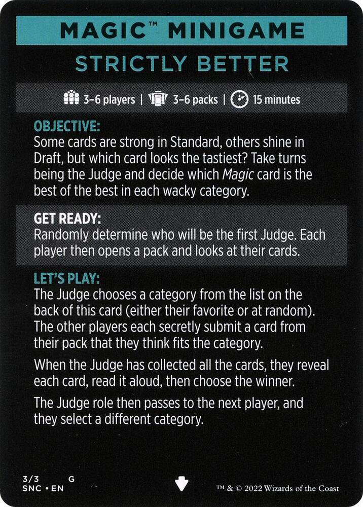 Strictly Better (Magic Minigame) [Streets of New Capenna Minigame]