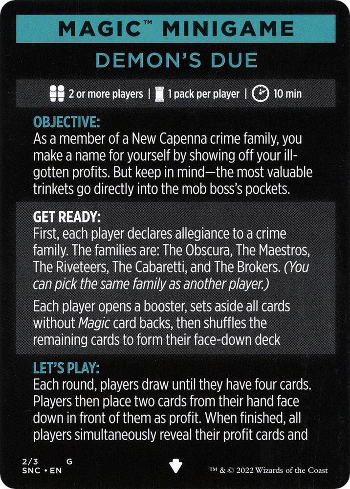 Demon's Due (Magic Minigame) [Streets of New Capenna Minigame]