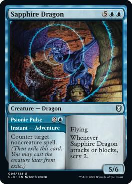 Sapphire Dragon // Psionic Pulse [Commander Legends: Battle for Baldur's Gate]