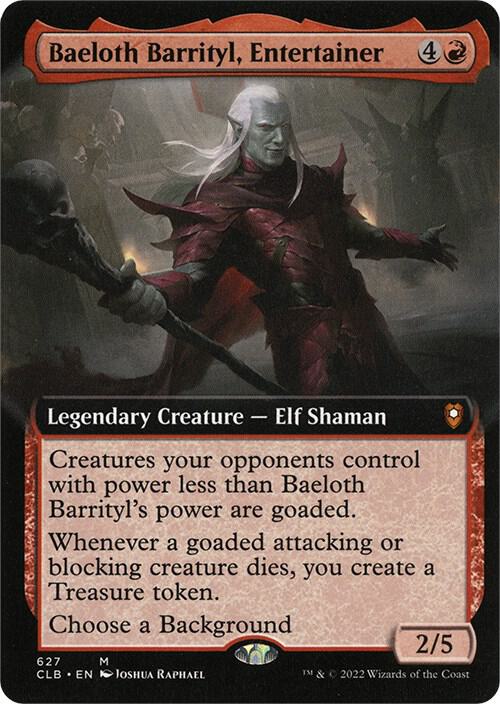 Baeloth Barrityl, Entertainer (Extended Art) [Commander Legends: Battle for Baldur's Gate]