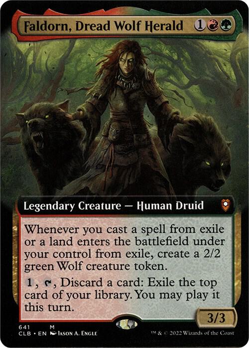 Faldorn, Dread Wolf Herald (Extended Art) [Commander Legends: Battle for Baldur's Gate]