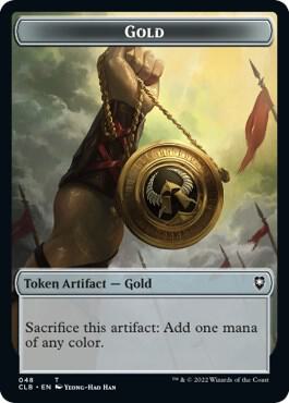 Gold // Dragon Double-Sided Token [Commander Legends: Battle for Baldur's Gate Tokens]