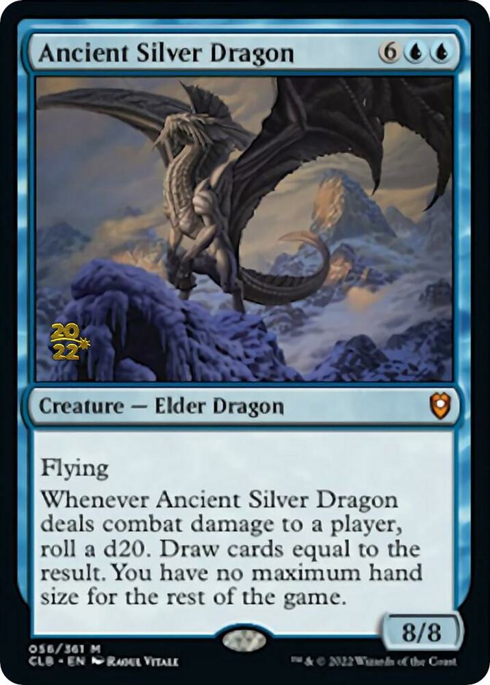 Ancient Silver Dragon [Commander Legends: Battle for Baldur's Gate Prerelease Promos]
