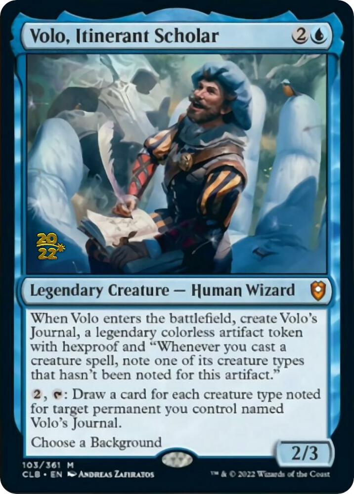 Volo, Itinerant Scholar [Commander Legends: Battle for Baldur's Gate Prerelease Promos]