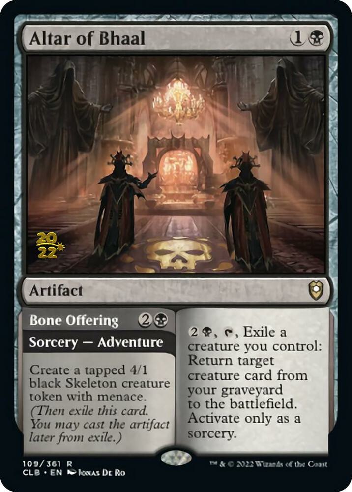 Altar of Bhaal // Bone Offering [Commander Legends: Battle for Baldur's Gate Prerelease Promos]