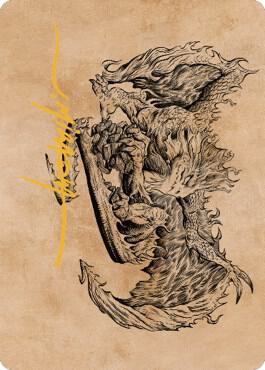 Miirym, Sentinel Wyrm Art Card (Gold-Stamped Signature) [Commander Legends: Battle for Baldur's Gate Art Series]