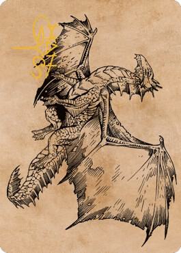 Ancient Bronze Dragon Art Card (58) (Gold-Stamped Signature) [Commander Legends: Battle for Baldur's Gate Art Series]