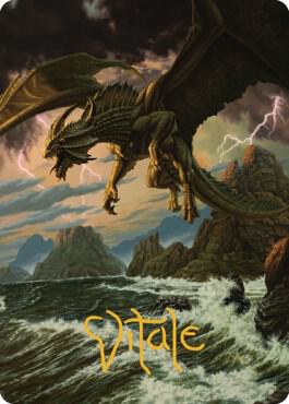 Ancient Bronze Dragon Art Card (03) (Gold-Stamped Signature) [Commander Legends: Battle for Baldur's Gate Art Series]