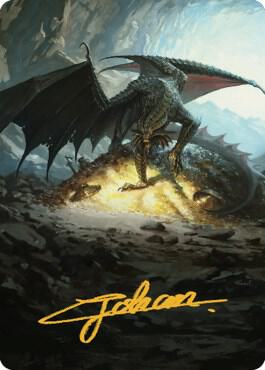 Ancient Copper Dragon Art Card (04) (Gold-Stamped Signature) [Commander Legends: Battle for Baldur's Gate Art Series]