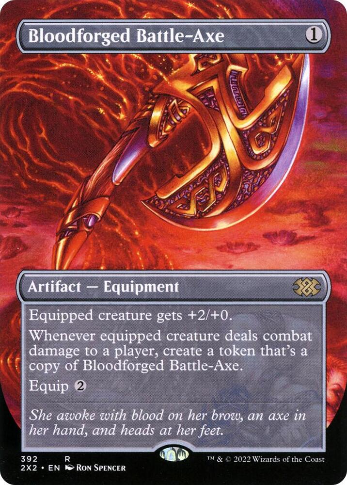 Bloodforged Battle-Axe (Borderless Alternate Art) [Double Masters 2022]