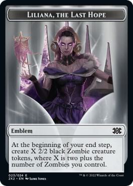 Liliana, the Last Hope Emblem // Spirit (002) Double-Sided Token [Double Masters 2022 Tokens]