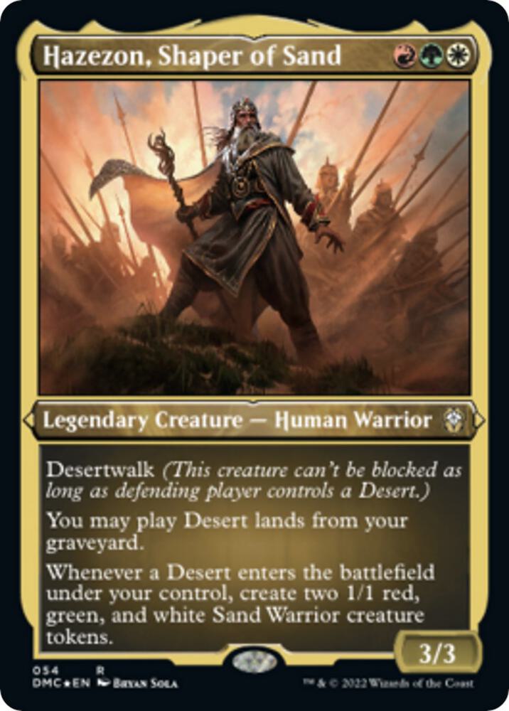 Hazezon, Shaper of Sand (Foil Etched) [Dominaria United Commander]