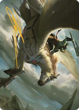 Cleaving Skyrider Art Card (Gold-Stamped Signature) [Dominaria United Art Series]