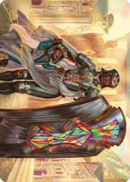 Guardian of New Benalia Art Card (Gold-Stamped Signature) [Dominaria United Art Series]