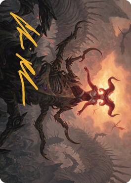 Sheoldred, the Apocalypse Art Card (Gold-Stamped Signature) [Dominaria United Art Series]