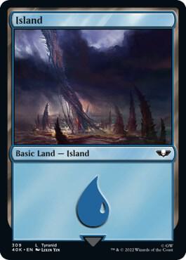 Island (309) (Surge Foil) [Warhammer 40,000]