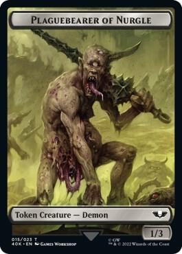 Astartes Warrior // Plaguebearer of Nurgle Double-Sided Token [Warhammer 40,000 Tokens]