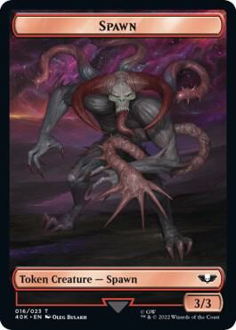 Spawn // Astartes Warrior Double-Sided Token [Warhammer 40,000 Tokens]