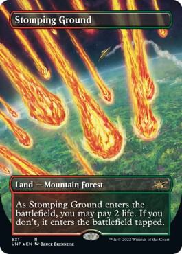Stomping Ground (Borderless) (Galaxy Foil) [Unfinity]