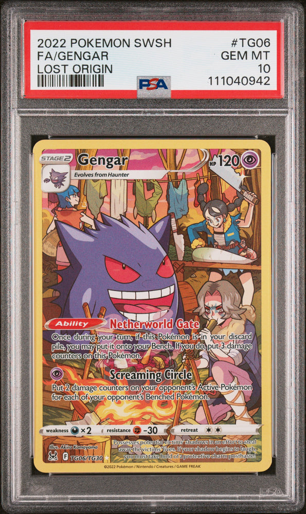 2022 Pokemon Sword & Shield Lost Origin Gengar TG06 - PSA GEM MT 10 - 111040942