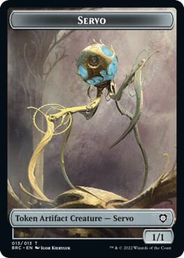 Servo // Phyrexian Horror Double-Sided Token [The Brothers' War Commander Tokens]