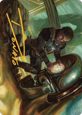 Urza, Powerstone Prodigy Art Card (Gold-Stamped Signature) [The Brothers' War Art Series]