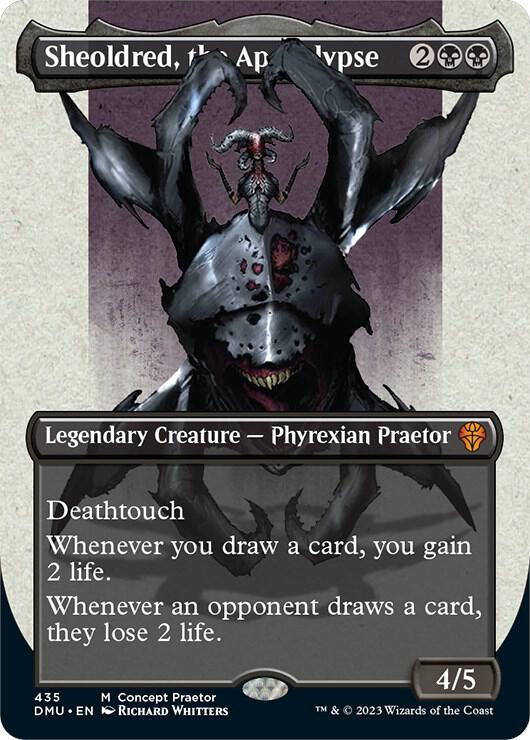 Sheoldred, the Apocalypse (Borderless Concept Praetors) [Phyrexia: All Will Be One]