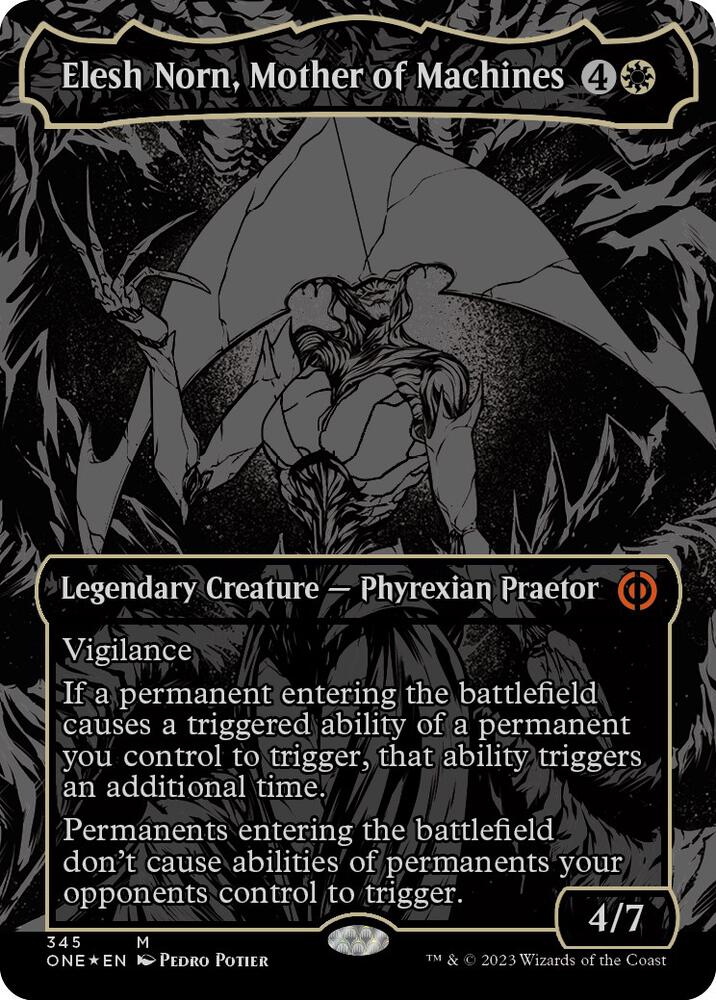 Elesh Norn, Mother of Machines (Oil Slick Raised Foil) [Phyrexia: All Will Be One]