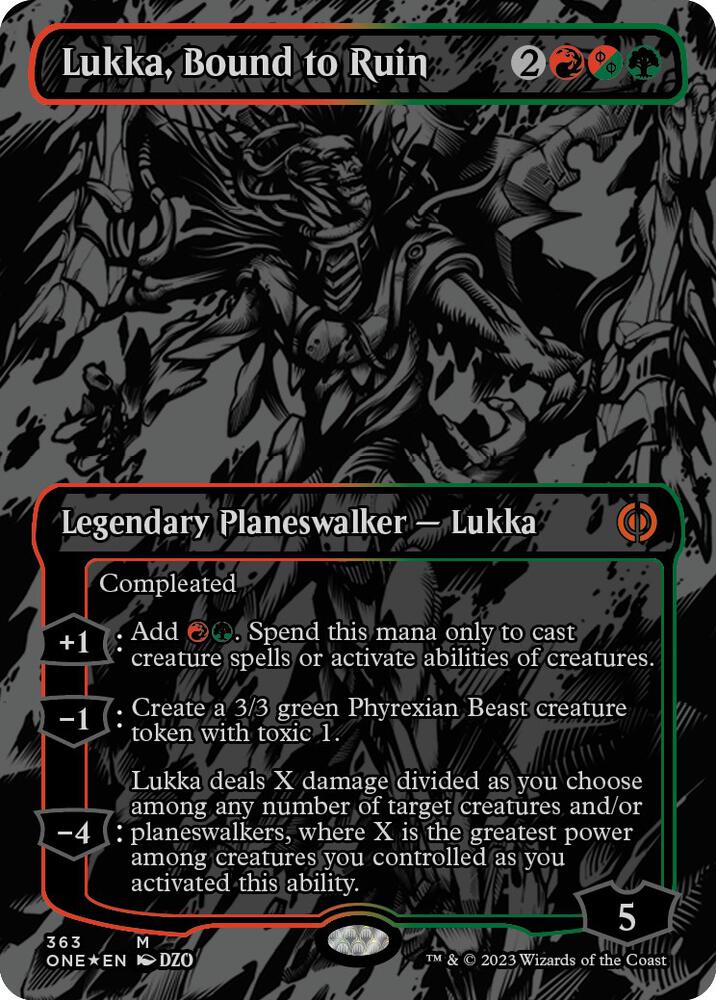 Lukka, Bound to Ruin (Oil Slick Raised Foil) [Phyrexia: All Will Be One]