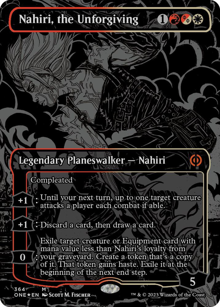 Nahiri, the Unforgiving (Oil Slick Raised Foil) [Phyrexia: All Will Be One]