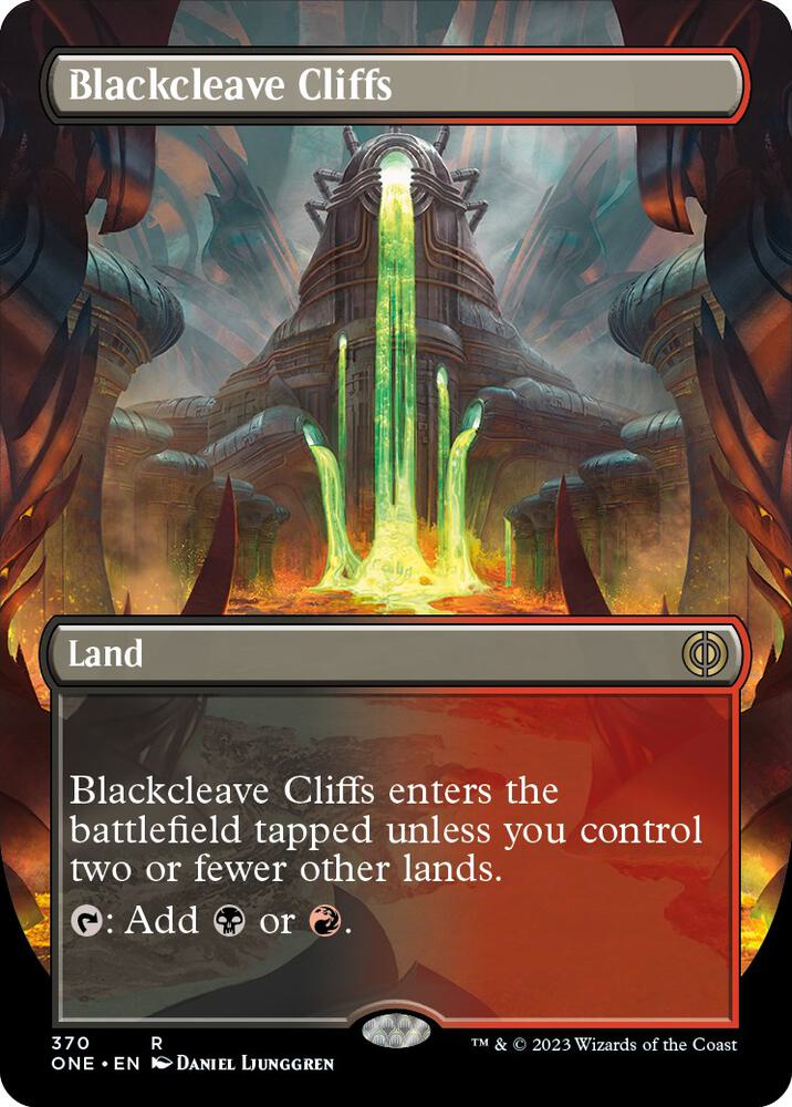 Blackcleave Cliffs (Borderless Alternate Art) [Phyrexia: All Will Be One]