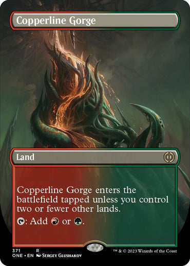 Copperline Gorge (Borderless Alternate Art) [Phyrexia: All Will Be One]