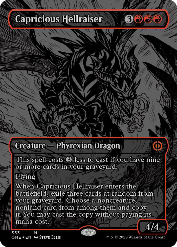 Capricious Hellraiser (Oil Slick Raised Foil) [Phyrexia: All Will Be One]