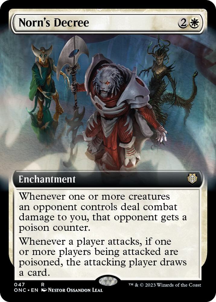 Norn's Decree (Extended Art) [Phyrexia: All Will Be One Commander]