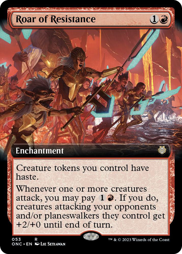 Roar of Resistance (Extended Art) [Phyrexia: All Will Be One Commander]