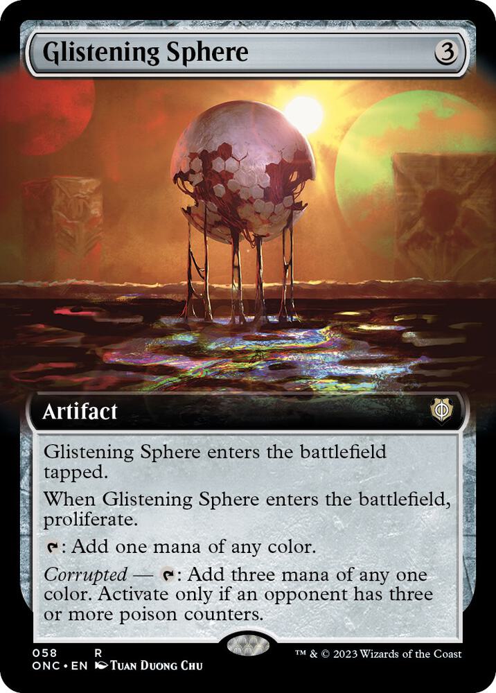 Glistening Sphere (Extended Art) [Phyrexia: All Will Be One Commander]