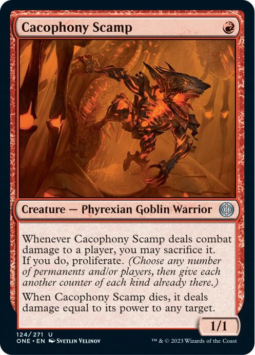Cacophony Scamp [Phyrexia: All Will Be One]