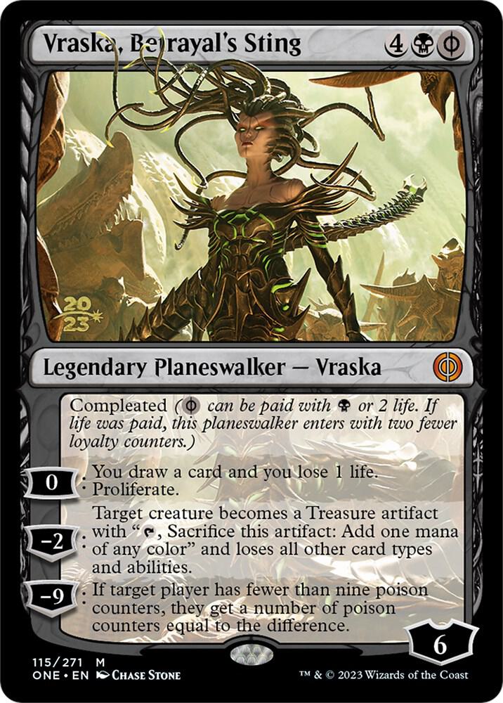 Vraska, Betrayal's Sting [Phyrexia: All Will Be One Prerelease Promos]
