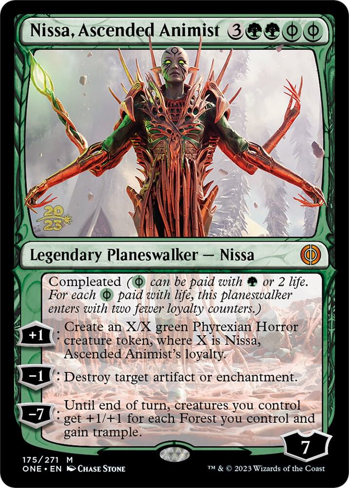 Nissa, Ascended Animist [Phyrexia: All Will Be One Prerelease Promos]